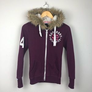 Superdry Faux Fur Trim Hoodie